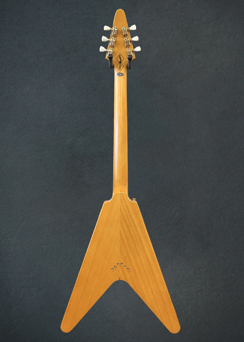 1958 Korina Flying V (White Pickguard) - Aged Natural - Image 5