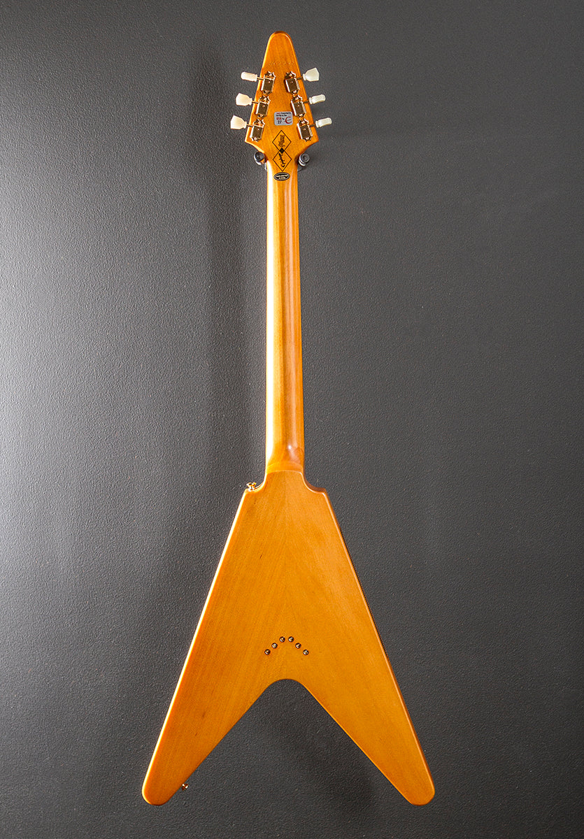 1958 Korina Flying V (White Pickguard) Left Hand - Aged Natural - Image 5
