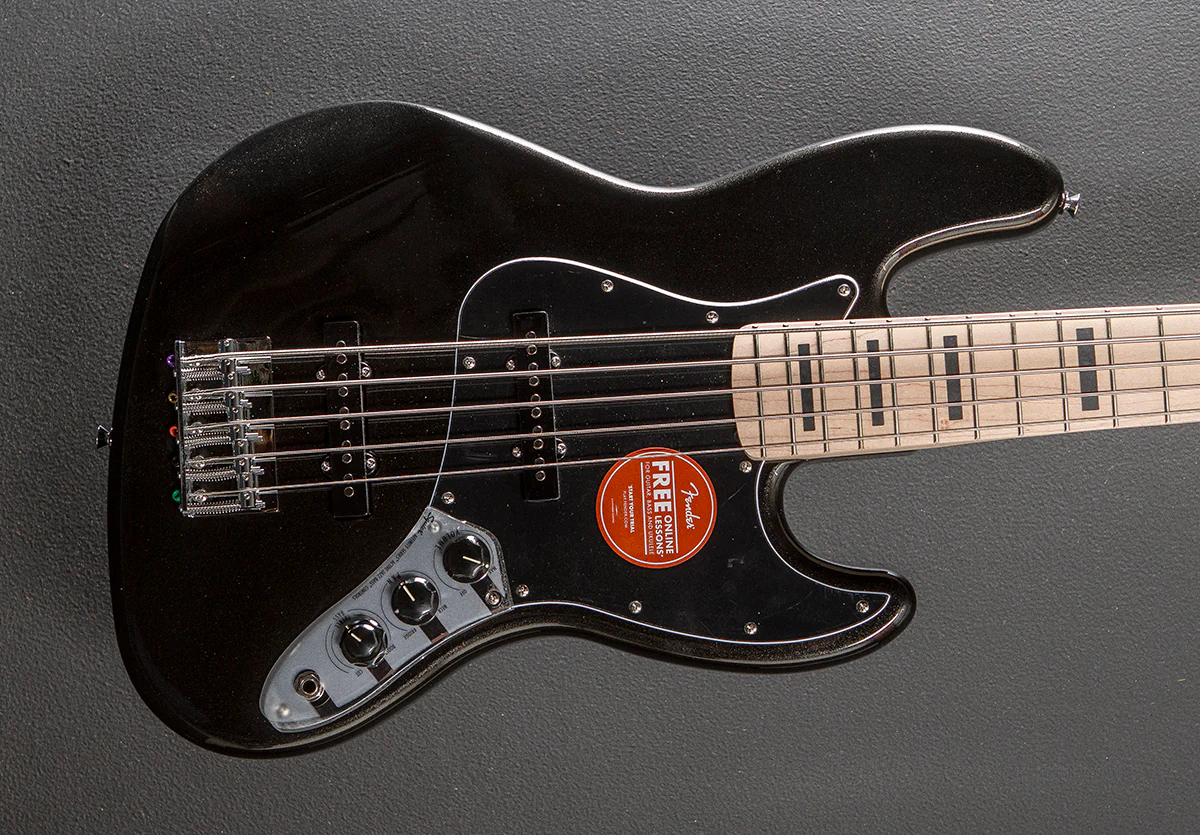 Affinity Series Active Jazz Bass V - Black Metallic w/Maple