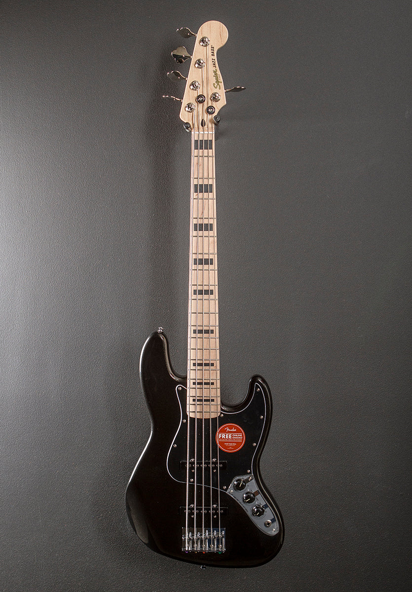 Affinity Series Active Jazz Bass V - Black Metallic w/Maple - Image 2
