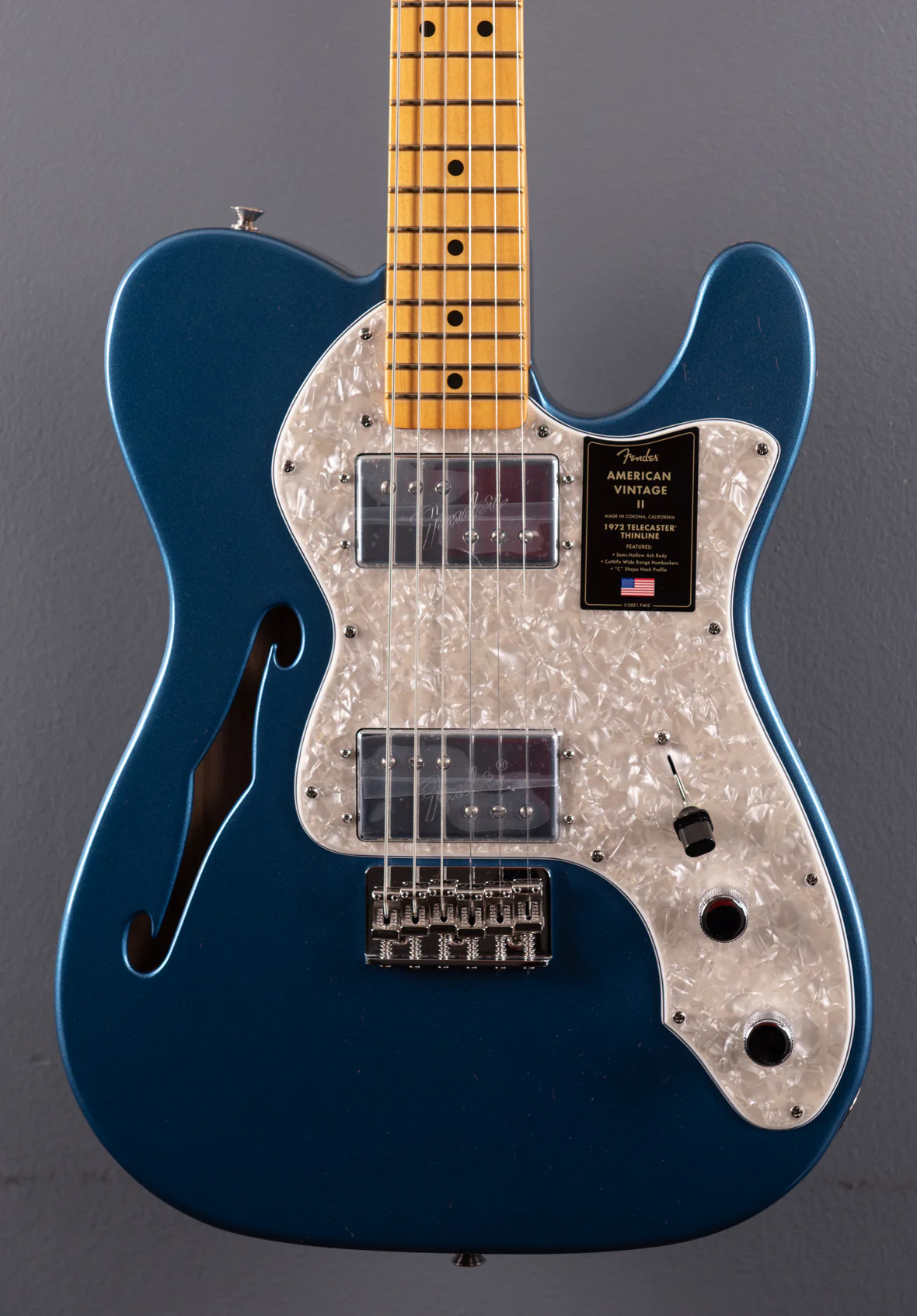 American Vintage II 1972 Telecaster Thinline - Lake Placid Blue - Image 3