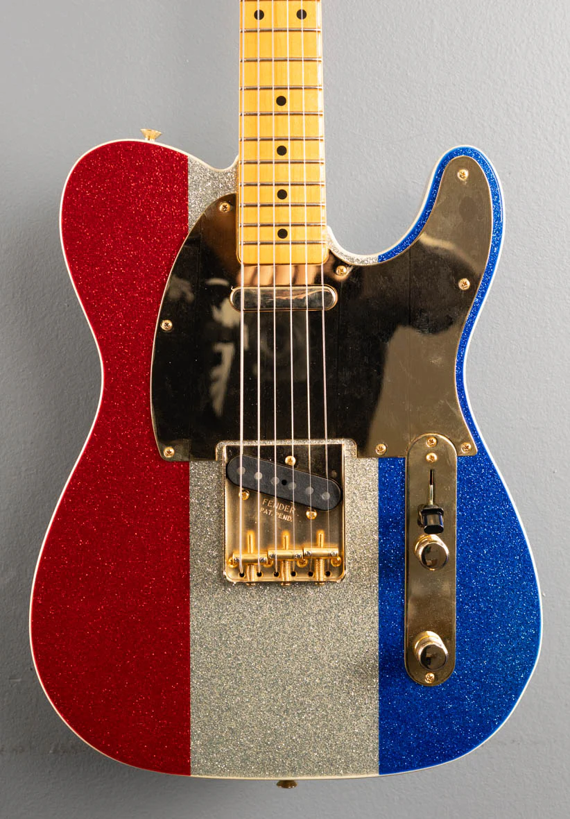 Buck Owens Telecaster - Red, Silver and Blue Sparkle - Image 3