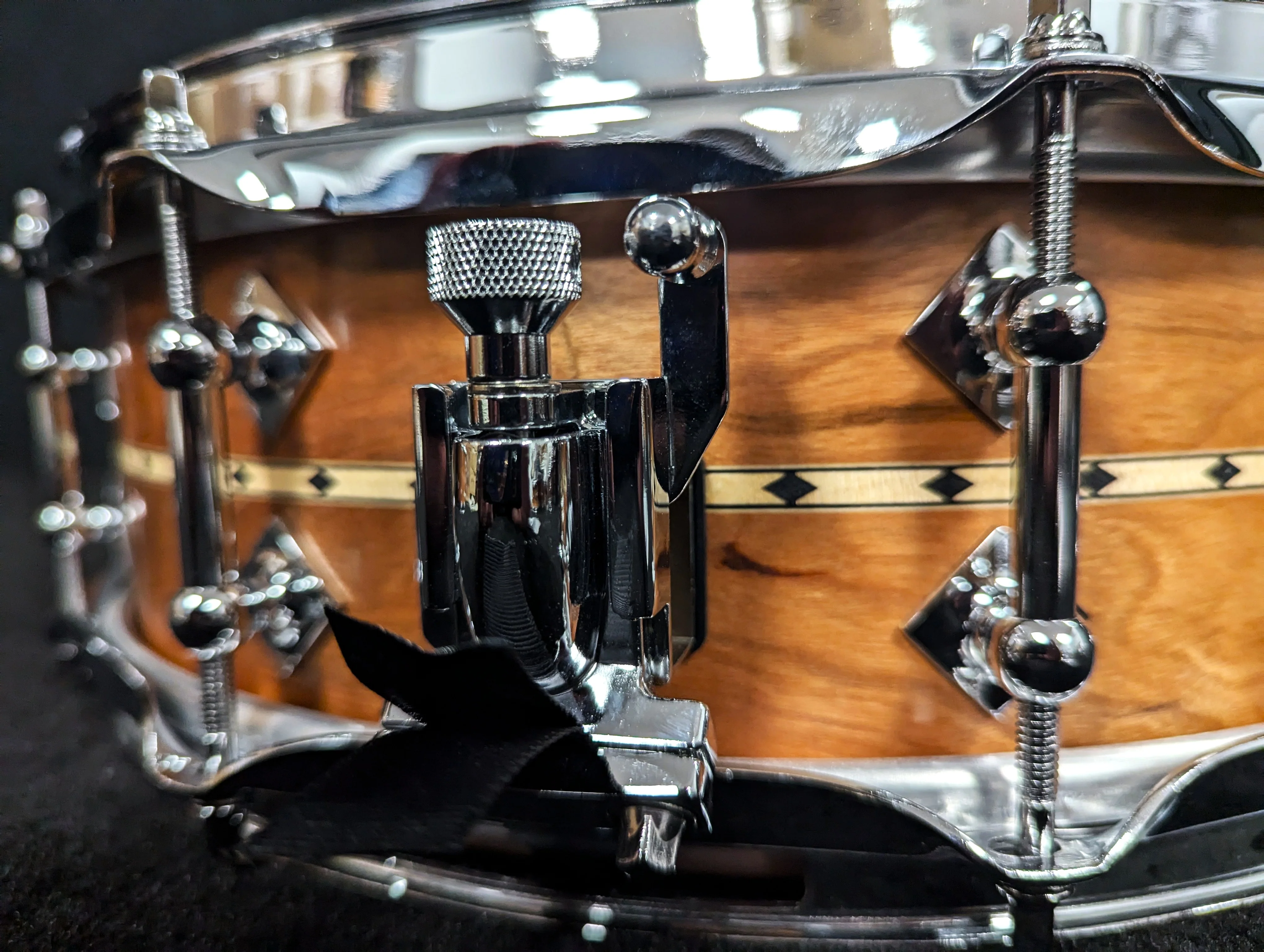 Custom Shop Cherry with Maple Inlay Piccolo Snare - Image 2
