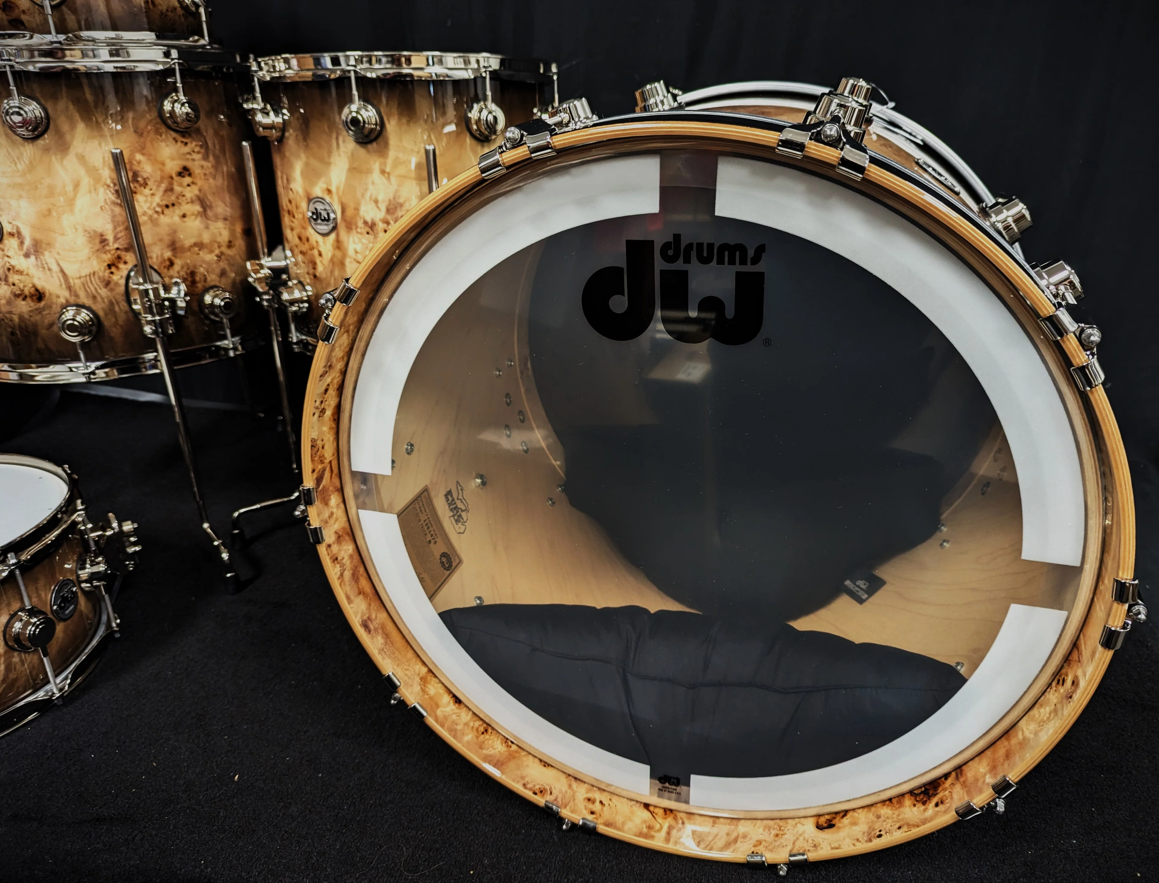 Collectors Series Candy Black Burst over Mappa Burl 5 Piece Shell Pack - Image 12