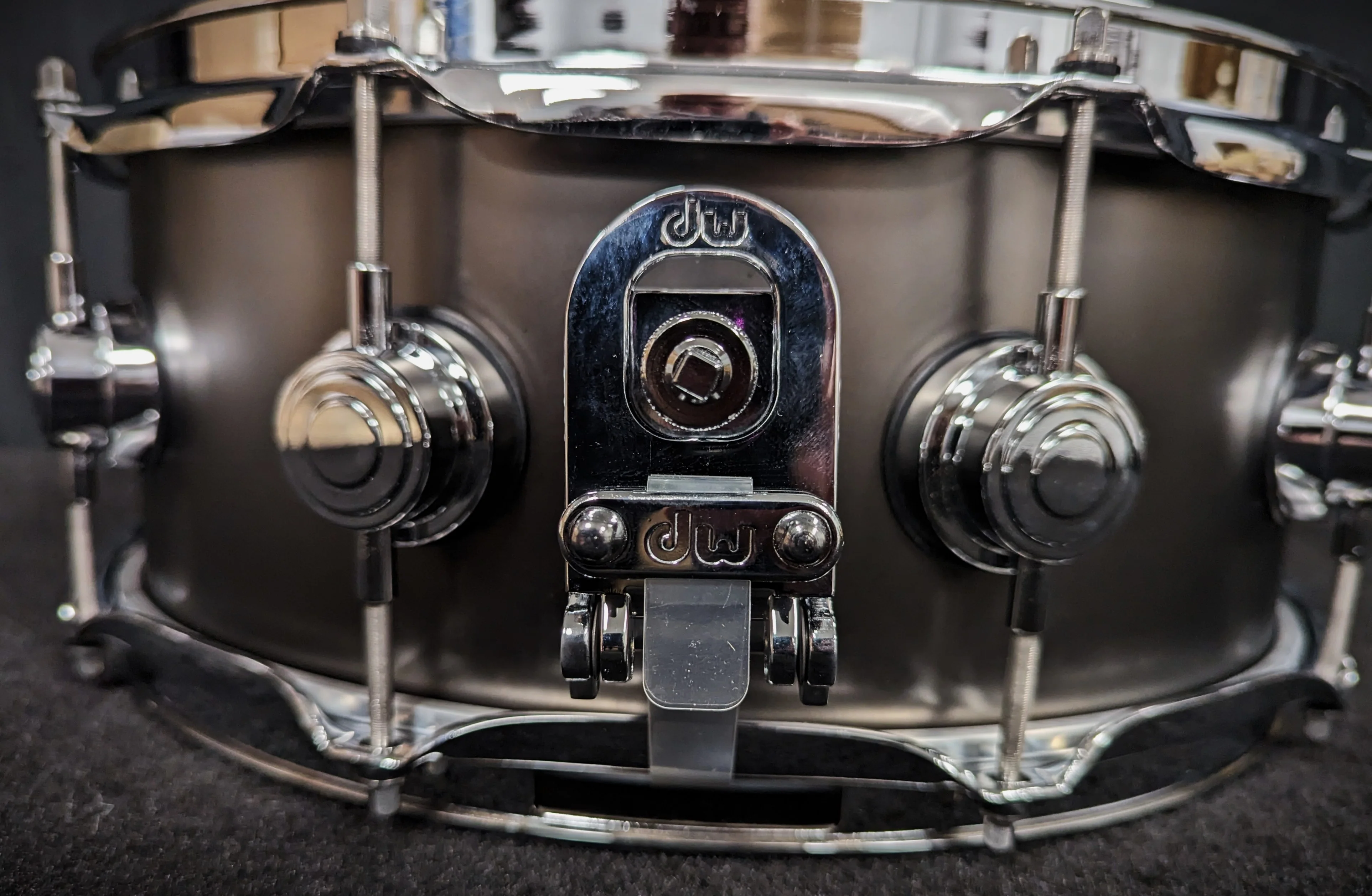 Collector's Series Satin Black over Brass Snare - Image 2