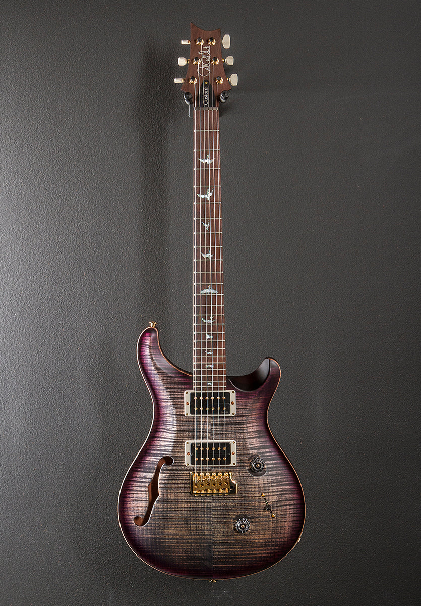 Custom 24 Semi-Hollow Wood Library Limited - Charcoal Purple Burst w/Brazilian - Image 3