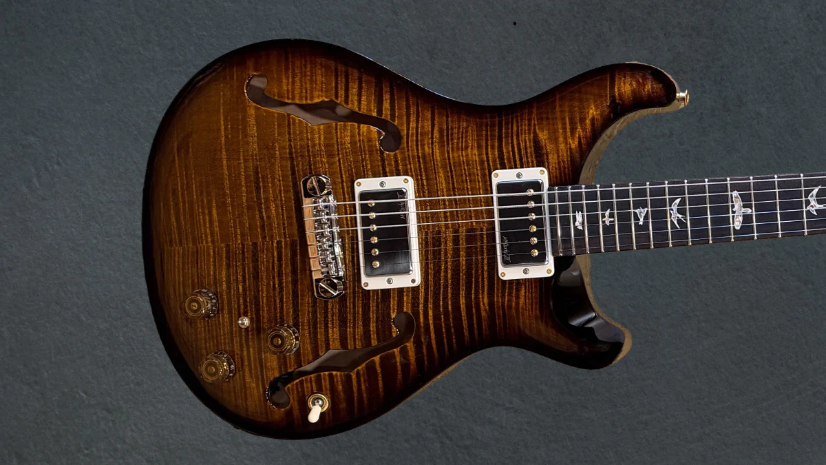 Hollowbody II Piezo 10 Top - Black Gold Wraparound Burst