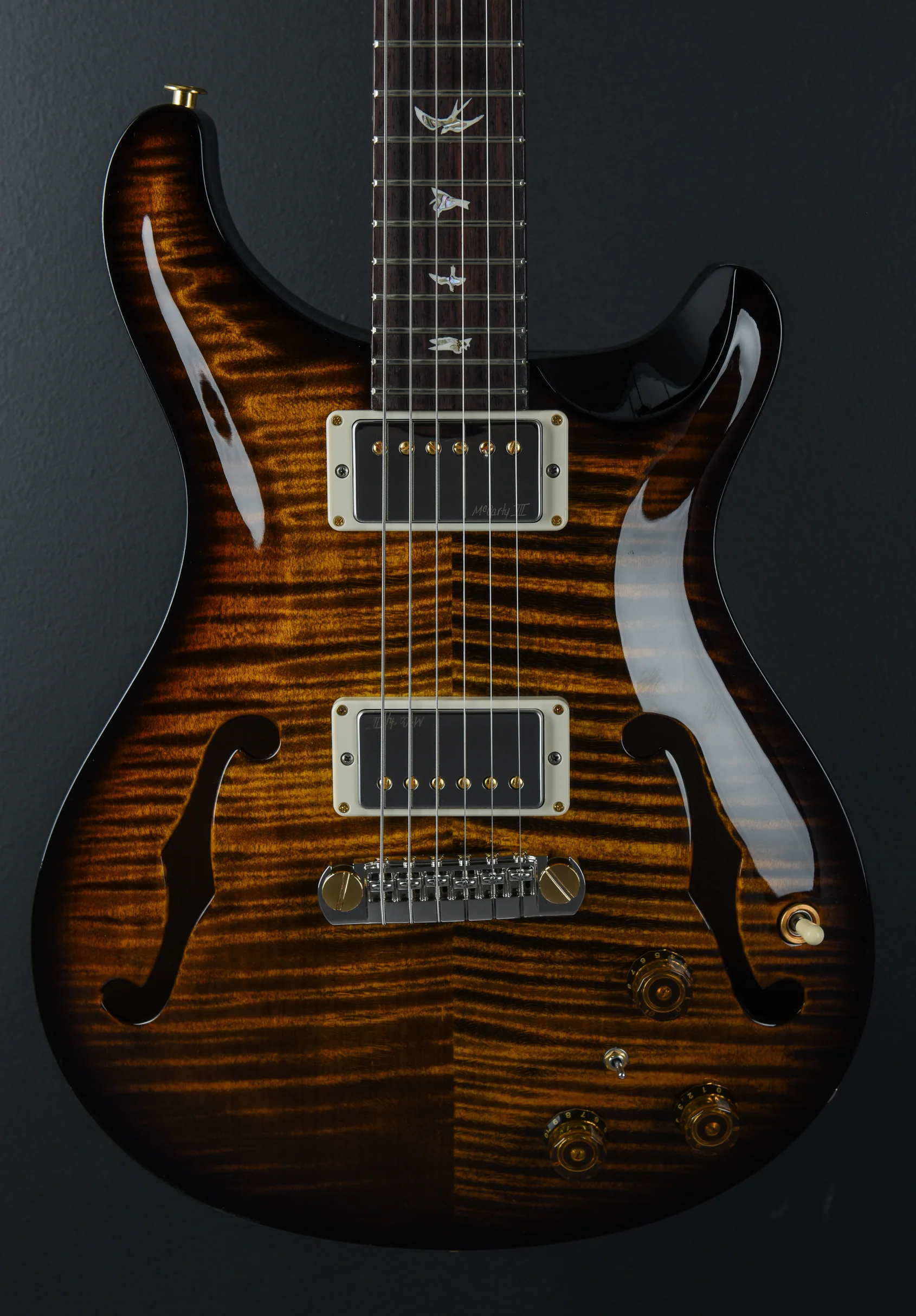 Hollowbody II Piezo 10 Top - Black Gold Wraparound Burst - Image 2