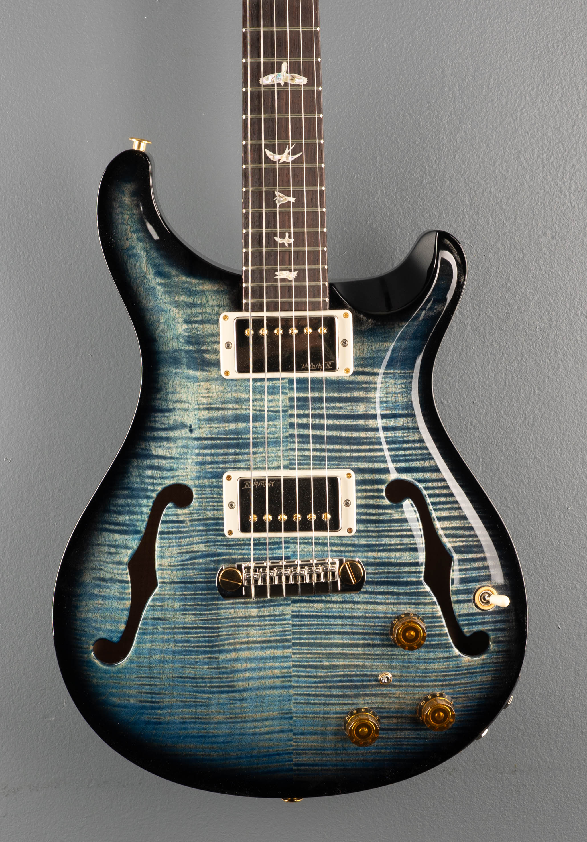 Hollowbody II Piezo 10 Top - Blue Jean Wraparound Burst - Image 2