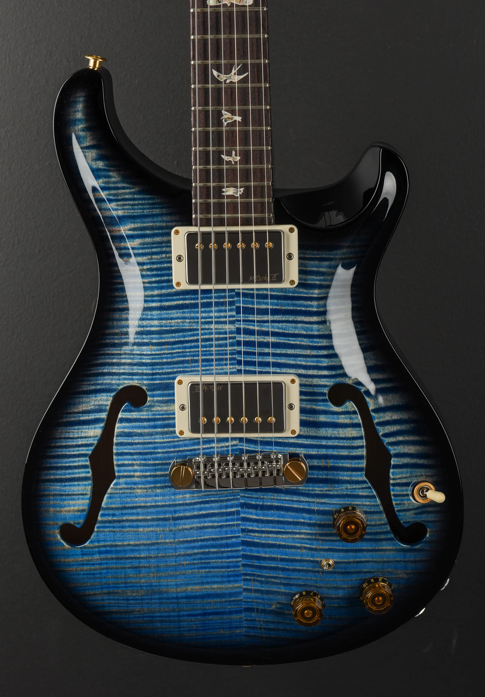Hollowbody II Piezo 10 Top - Blue Jean Wraparound Burst - Image 2