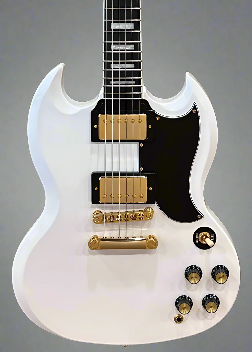 "Inspired by Gibson Collection" SG Custom - Alpine White - Image 2