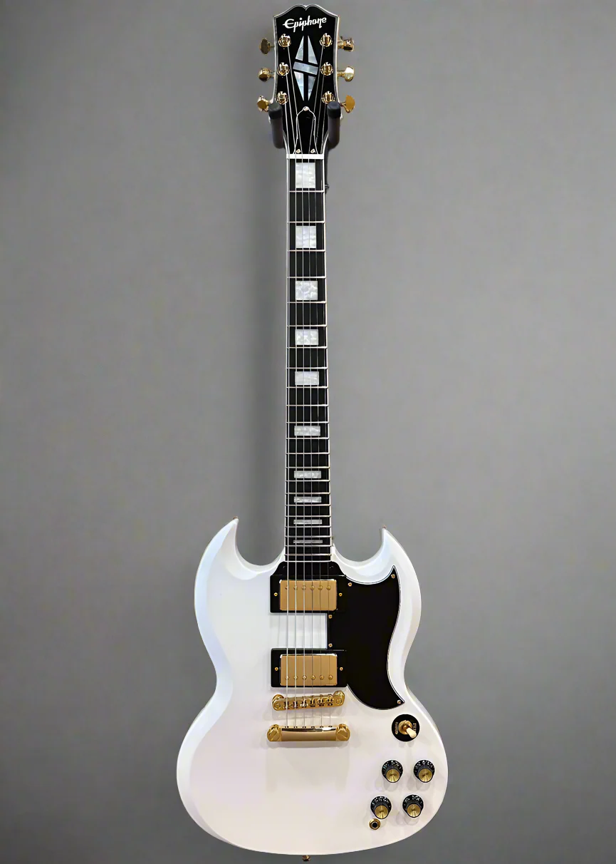 "Inspired by Gibson Collection" SG Custom - Alpine White - Image 3