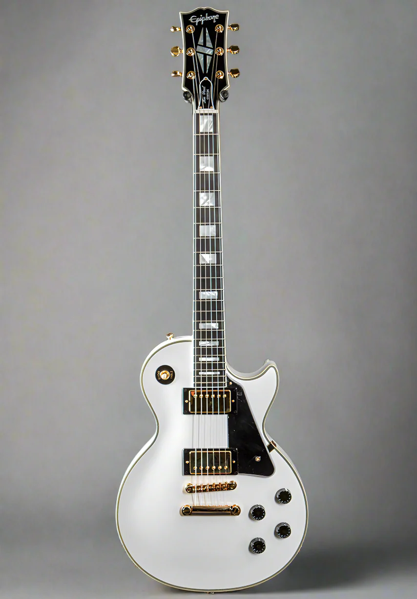 "Inspired by Gibson Custom" Les Paul Custom - Alpine White - Image 3