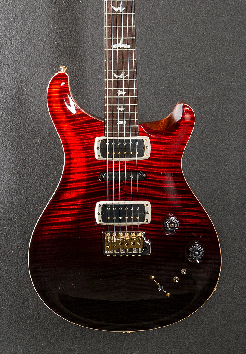 Modern Eagle V Wood Library Limited - Fire Red to Gray Black Fade w/Brazilian - Image 2