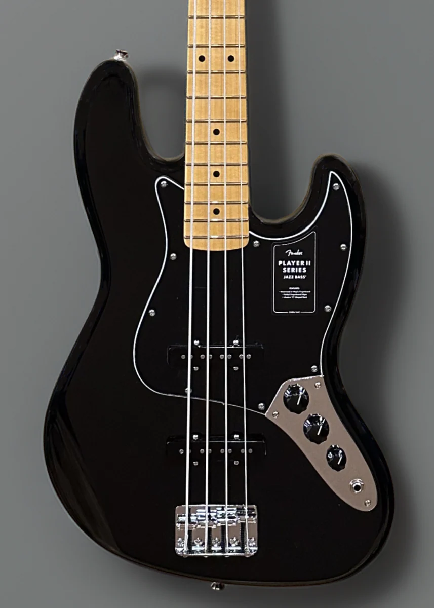 Player II Jazz Bass - Black w/Maple - Image 2