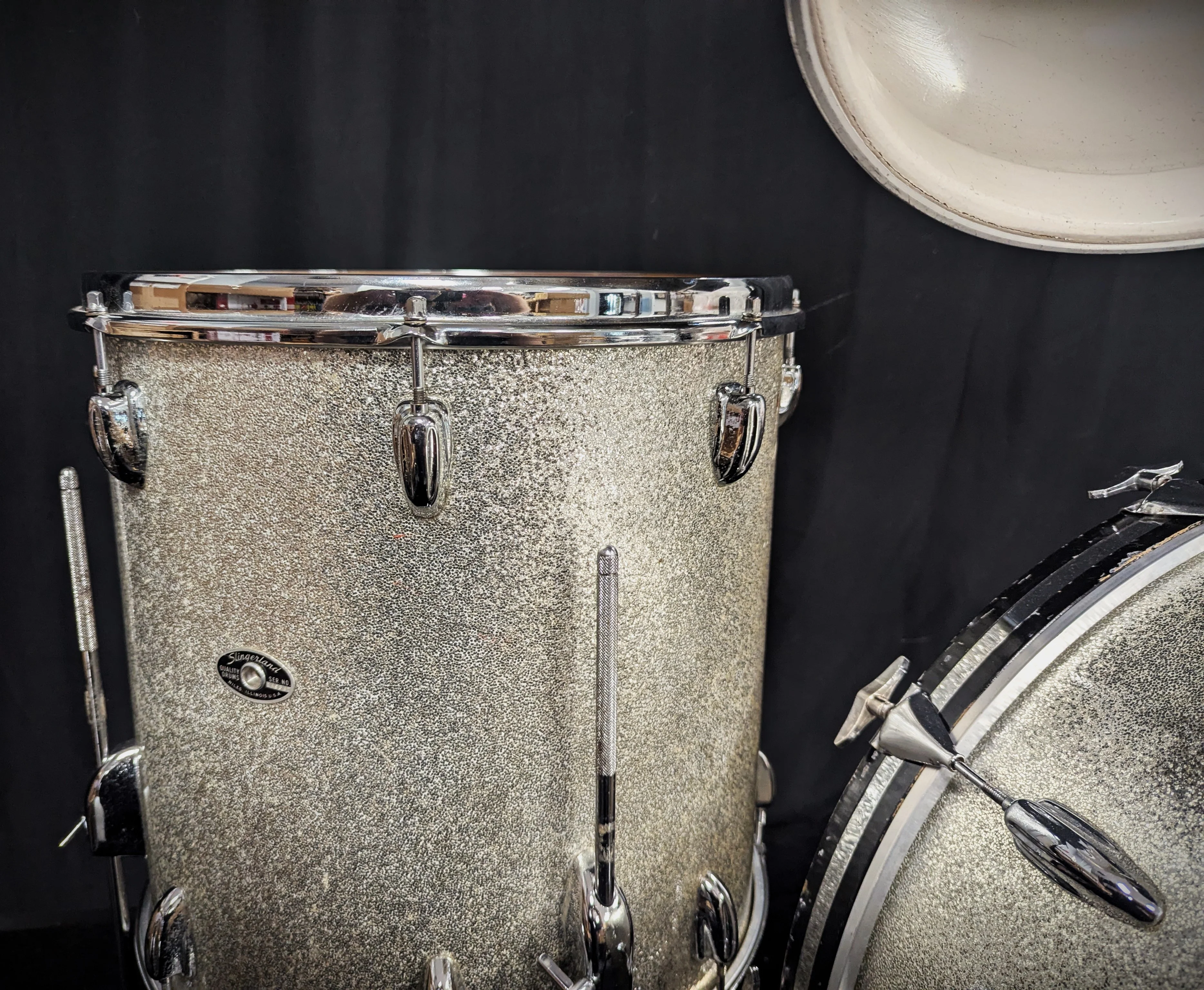 Silver Sparkle Concert Tom 4-Piece Shell Pack Vintage 60s - Image 10