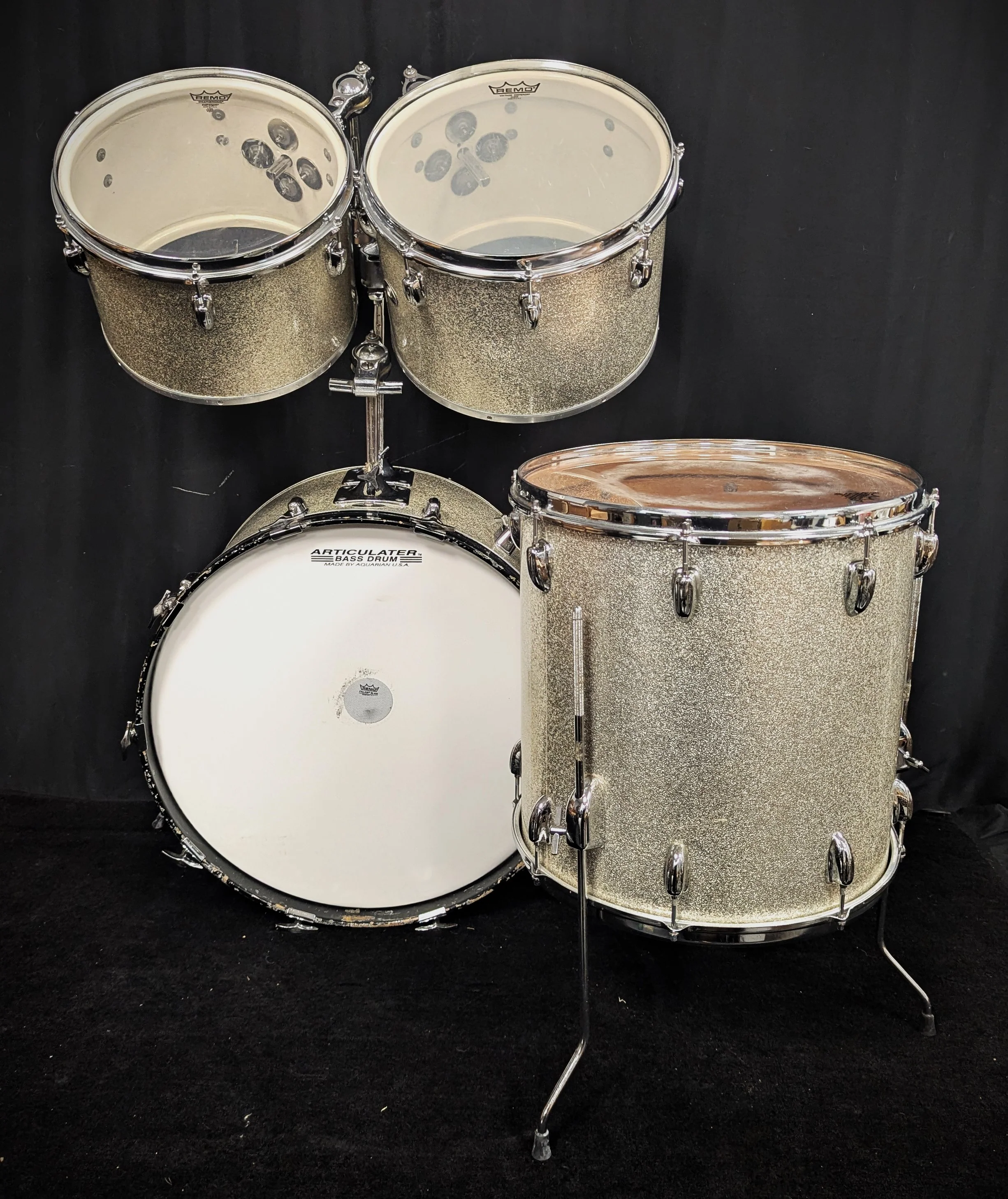 Silver Sparkle Concert Tom 4-Piece Shell Pack Vintage 60s - Image 2