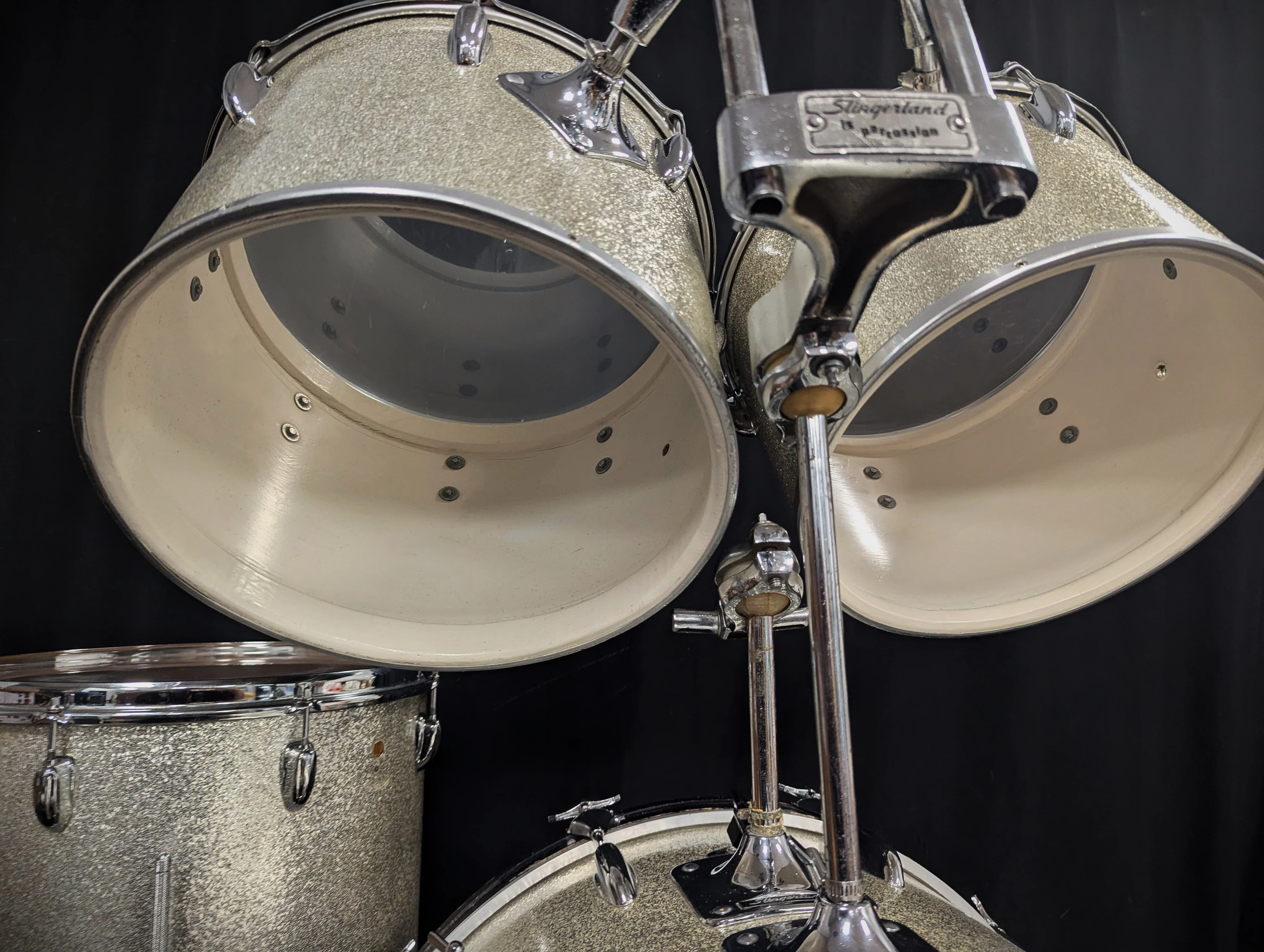 Silver Sparkle Concert Tom 4-Piece Shell Pack Vintage 60s - Image 5