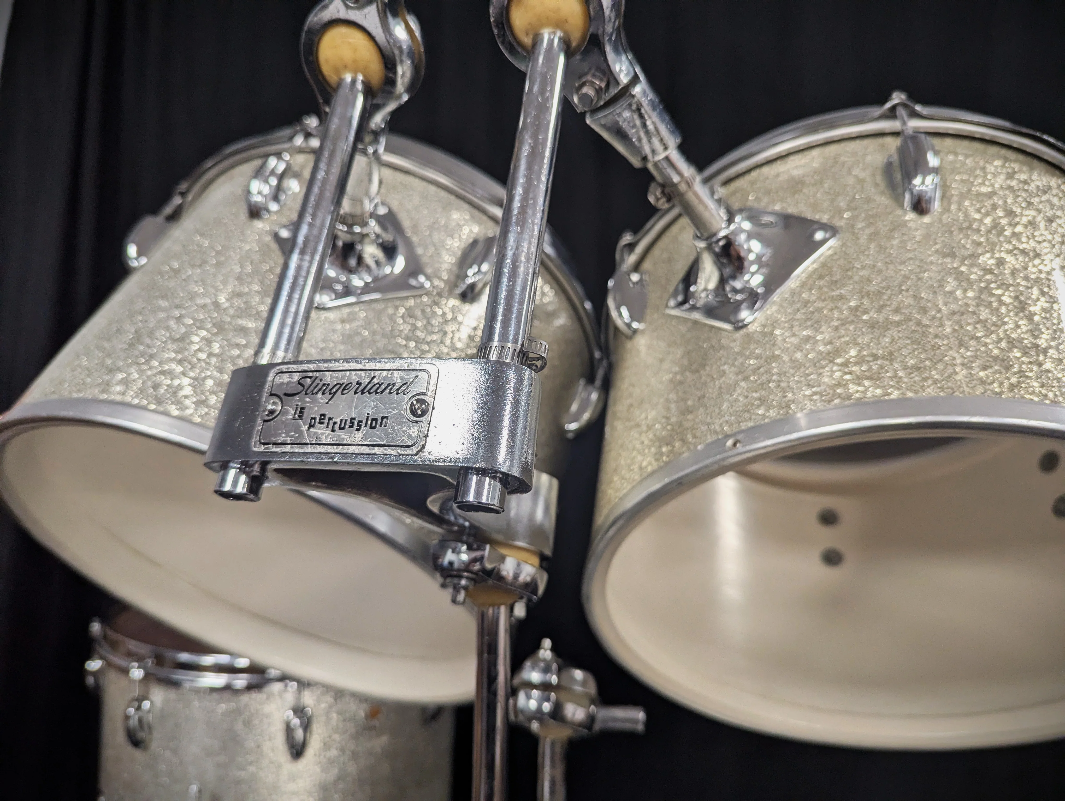 Silver Sparkle Concert Tom 4-Piece Shell Pack Vintage 60s - Image 6