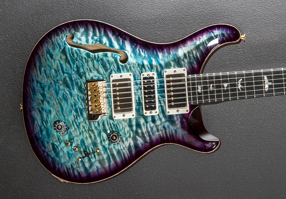 Special Semi-Hollow Wood Library Limited - Aquableux Purple Burst w/Korina