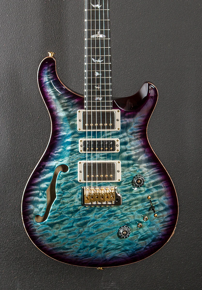 Special Semi-Hollow Wood Library Limited - Aquableux Purple Burst w/Korina - Image 2