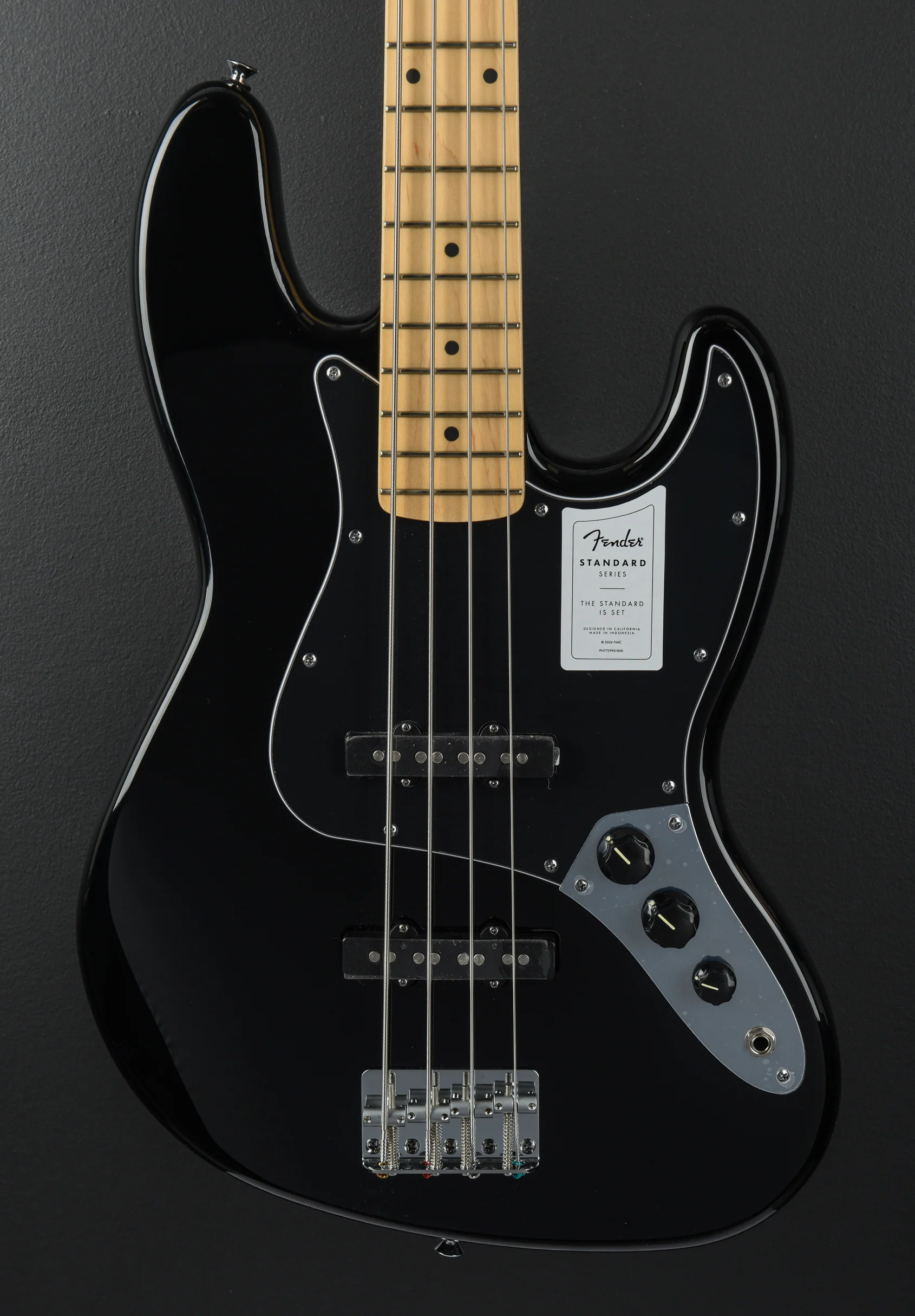 Standard Jazz Bass - Black w/Maple - Image 2